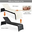 Costway Rattan Adjustable Cushioned Back Patio Lounge Chair in White