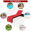 Costway Rattan Adjustable Cushioned Back Patio Lounge Chair in Red