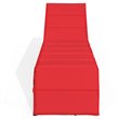 Costway Rattan Adjustable Cushioned Back Patio Lounge Chair in Red