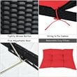 Costway Rattan Adjustable Cushioned Back Patio Lounge Chair in Red