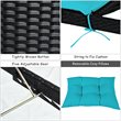 Costway Rattan Adjustable Cushioned Back Patio Lounge Chair in Turquoise
