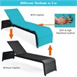 Costway Rattan Adjustable Cushioned Back Patio Lounge Chair in Turquoise