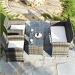 Costway 4-piece Rattan Patio Furniture Set with Padded Cushions in Mix Gray