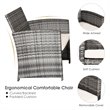 Costway 4-piece Rattan Patio Furniture Set with Padded Cushions in Mix Gray