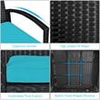 Costway 3-piece Rattan Patio Furniture Set with Seat Cushions in Turquoise
