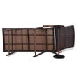 Costway Aluminum Rattan Patio Lounger Recliner Chair with Wheels in Brown