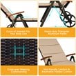 Costway Aluminum Rattan Patio Lounger Recliner Chair with Wheels in Brown
