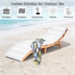 Costway Eucalyptus Wood and Sponge Folding Patio Lounge Chair in White