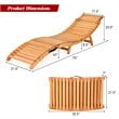 Costway Eucalyptus Wood and Sponge Folding Patio Lounge Chair in White