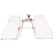 Costway 3-piece Eucalyptus Wood Folding Lounge Chair Set with Table in Red