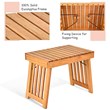 Costway 3-piece Eucalyptus Wood Folding Lounge Chair Set with Table in Red
