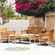 Costway 4-piece Wood Outdoor Sofa Furniture Set with Coffee Table in Natural
