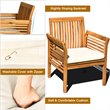Costway 4-piece Wood Outdoor Sofa Furniture Set with Coffee Table in Natural