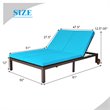 Costway Rattan 2-Person Patio Lounge Chair with Adjustable Backrest in Turquoise