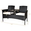 Costway Rattan and Metal Cushioned Seat Patio Conversation Set in Black