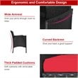 Costway Rattan and Metal Cushioned Seat Patio Conversation Set in Red
