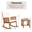 Costway 2-piece Acacia Wood Patio Rocking Chair Set with Coffee Table in Natural
