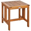 Costway 2-piece Acacia Wood Patio Rocking Chair Set with Coffee Table in Natural