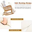 Costway 2-piece Acacia Wood Patio Rocking Chair Set with Coffee Table in Natural