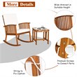 Costway 2-piece Acacia Wood Patio Rocking Chair Set with Coffee Table in Natural