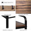 Costway Contemporary Iron and MDF Hall Tree with 9 Hooks in Rustic Brown