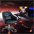 Costway Contemporary PVC & PU Office Chair with Massage Lumbar Support in Blue