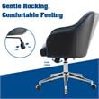 Costway Contemporary PVC & PU Office Chair with Massage Lumbar Support in Blue