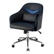 Costway Contemporary PVC & PU Office Chair with Massage Lumbar Support in Blue