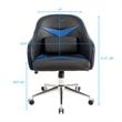 Costway PVC and PU Swivel Office Chair with Massage Lumbar Support in Blue