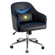 Costway PVC and PU Swivel Office Chair with Massage Lumbar Support in Blue