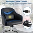 Costway PVC and PU Swivel Office Chair with Massage Lumbar Support in Blue