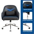 Costway PVC and PU Swivel Office Chair with Massage Lumbar Support in Blue