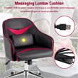 Costway Contemporary PVC & PU Office Chair with Massage Lumbar Support in Red