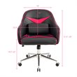 Costway Contemporary PVC & PU Office Chair with Massage Lumbar Support in Red