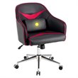 Costway Contemporary PVC & PU Office Chair with Massage Lumbar Support in Red