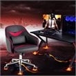Costway Contemporary PVC & PU Office Chair with Massage Lumbar Support in Red