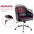 Costway Contemporary PVC & PU Office Chair with Massage Lumbar Support in Red
