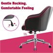 Costway Contemporary PVC & PU Office Chair with Massage Lumbar Support in Red