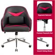 Costway Contemporary PVC & PU Office Chair with Massage Lumbar Support in Red