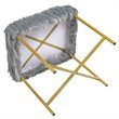 Costway Contemporary Faux-Fur Plush Footrest Stool with Metal Legs in Gray