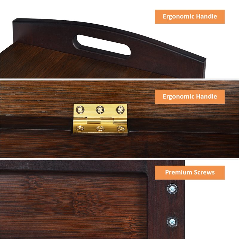 Costway 3-tier Contemporary Premium Bamboo Shoe Rack in Brown