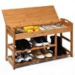 Costway 3-tier Contemporary Premium Bamboo Shoe Rack in Natural