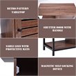 Costway PB and Metal Bathroom Storage Cabinet with 3 Shelves in Rustic Brown