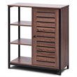 Costway PB and Metal Bathroom Storage Cabinet with 3 Shelves in Rustic Brown