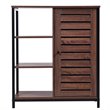 Costway PB and Metal Bathroom Storage Cabinet with 3 Shelves in Rustic Brown