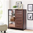 Costway PB and Metal Bathroom Storage Cabinet with 3 Shelves in Rustic Brown