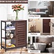 Costway PB and Metal Bathroom Storage Cabinet with 3 Shelves in Rustic Brown