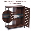 Costway PB and Metal Bathroom Storage Cabinet with 3 Shelves in Rustic Brown