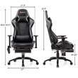 Costway PU and Iron Adjustable Massage Gaming Chair with Headrest in Black