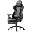 Costway PU and Iron Adjustable Massage Gaming Chair with Headrest in Black